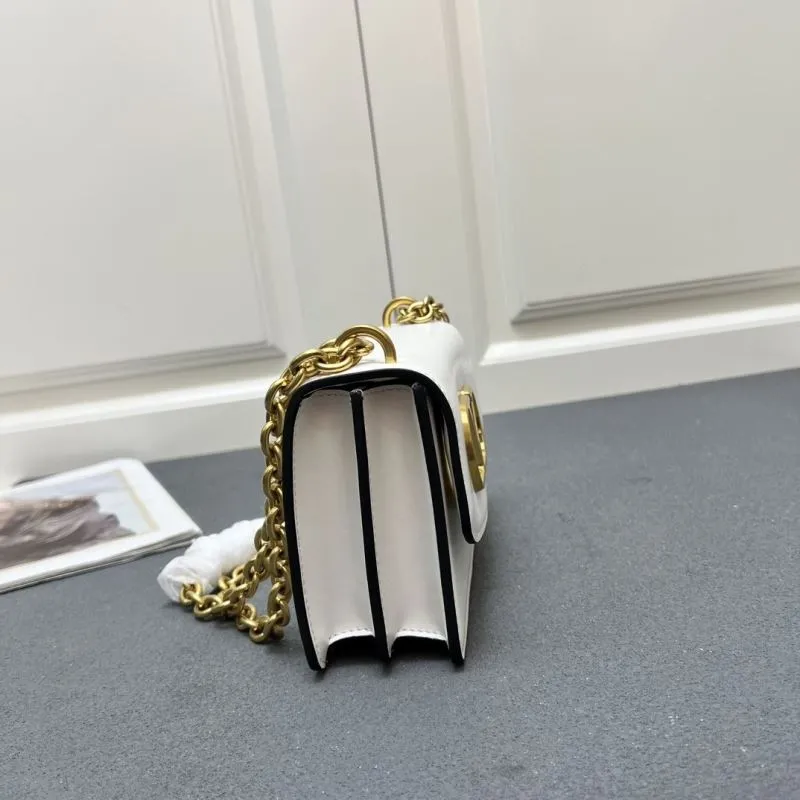 Valentino White Small V2015 Chain Satchel Bag - Image 6