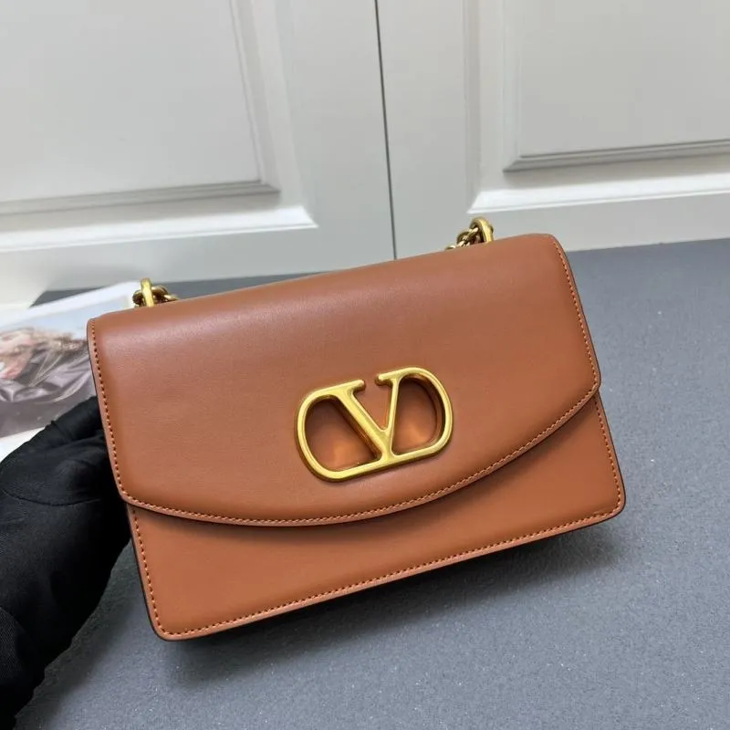 Valentino Brown Large V2017 Chain Satchel Bag - Image 3