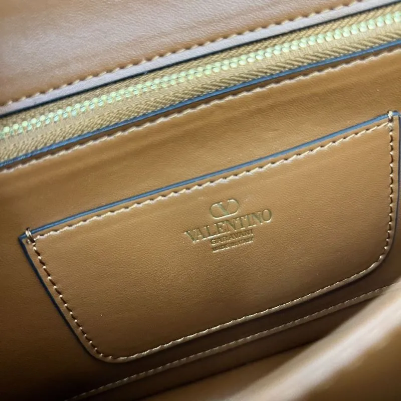 Valentino Brown Large V2017 Chain Satchel Bag - Image 8