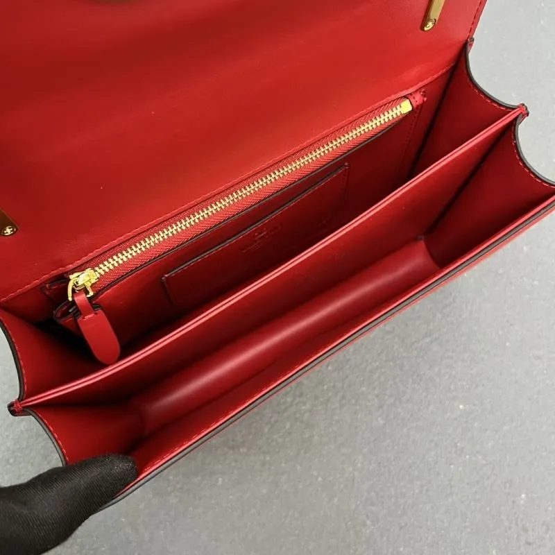 Valentino Red Large V2017 Chain Satchel Bag - Image 8