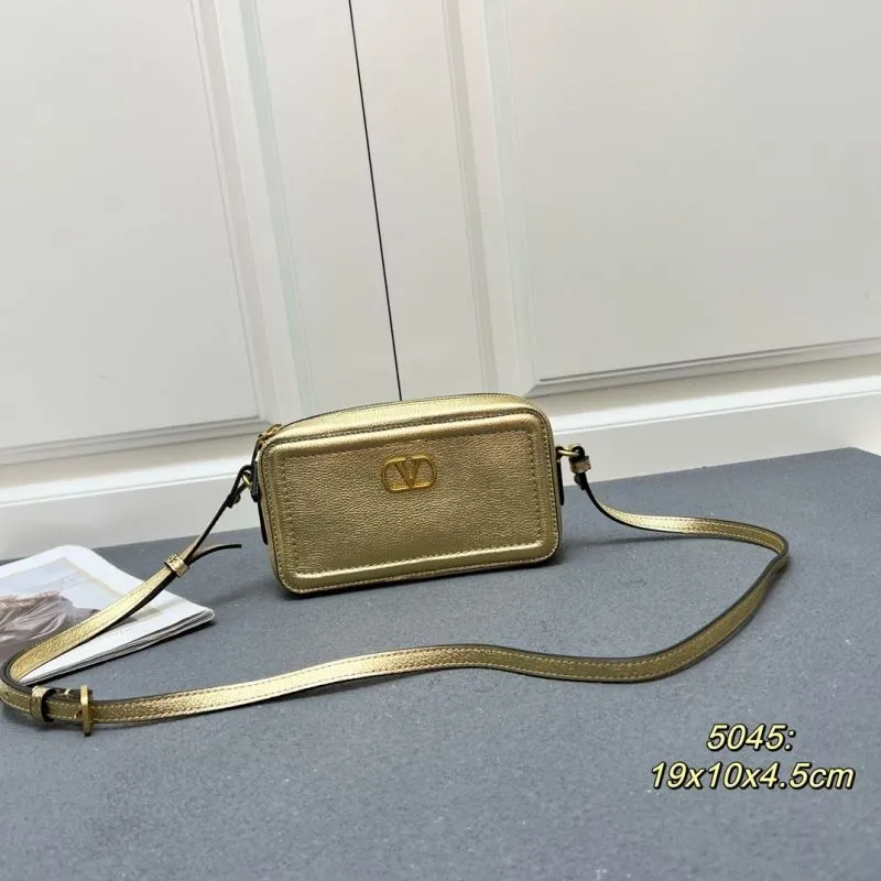 Valentino Gold Crossbody Satchel Bag 5045