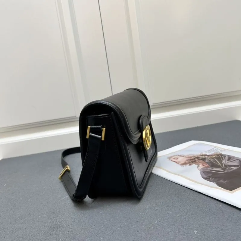 Valentino Black Leather Crossbody Satchel Bag Style 9909 - Image 4