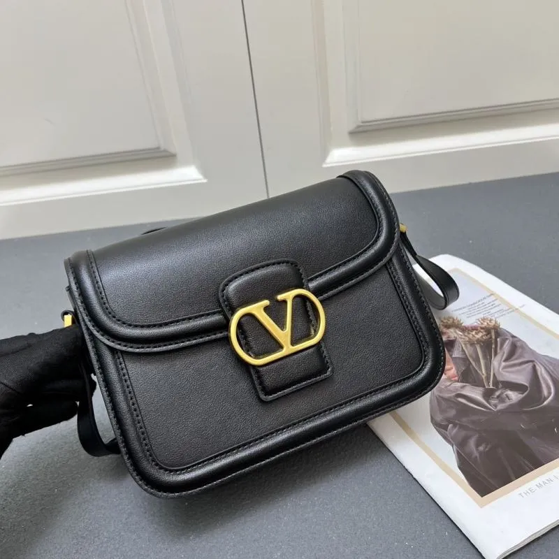 Valentino Black Leather Crossbody Satchel Bag Style 9909 - Image 5