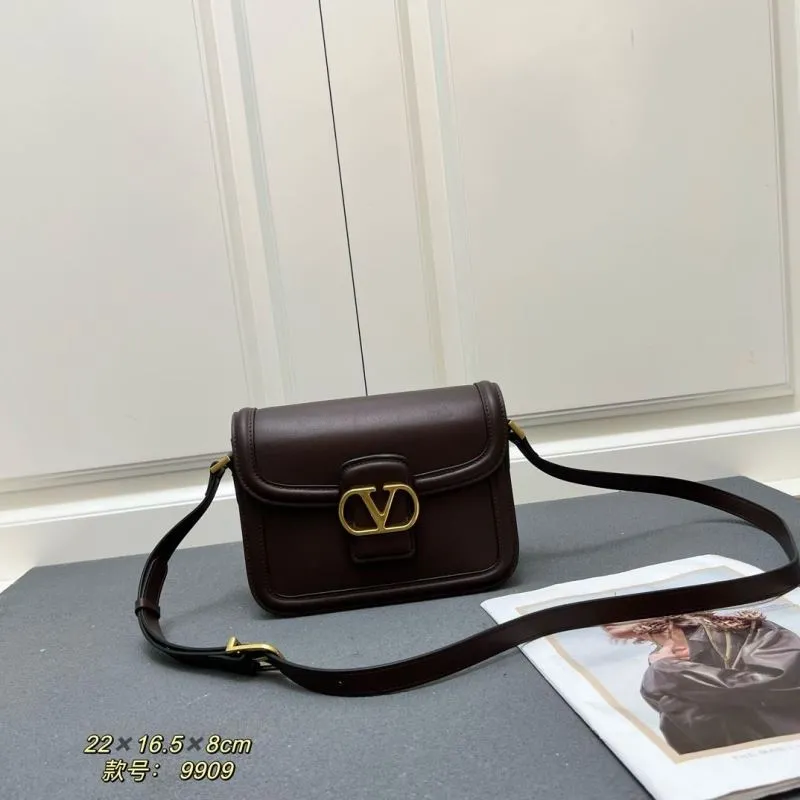 Valentino Garavani Brown Crossbody Satchel Bag 9909