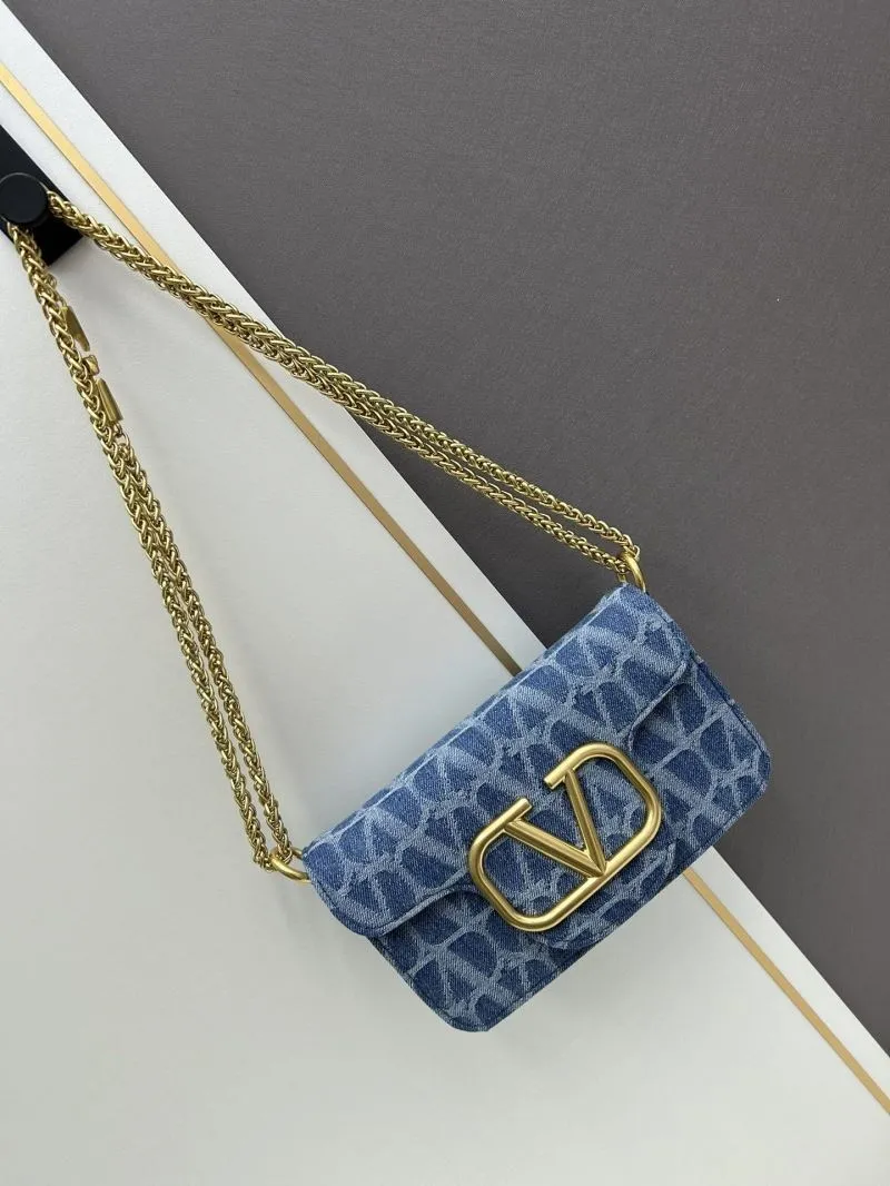 Alternative view of Valentino Blue Denim Chain Satchel Bag 8114