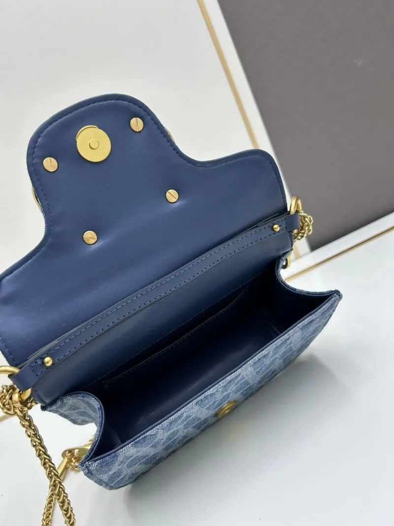 Valentino Blue Denim Chain Satchel Bag 8114 - Image 8