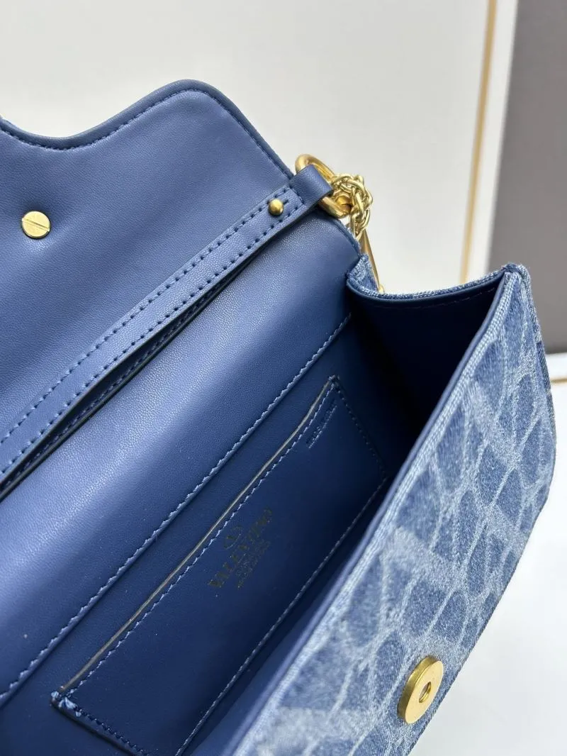Valentino Blue Denim Chain Satchel Bag 8114 - Image 9