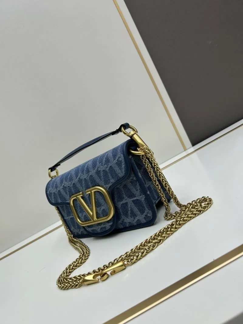 Alternative view of Valentino Blue Denim Chain Crossbody Bag 688