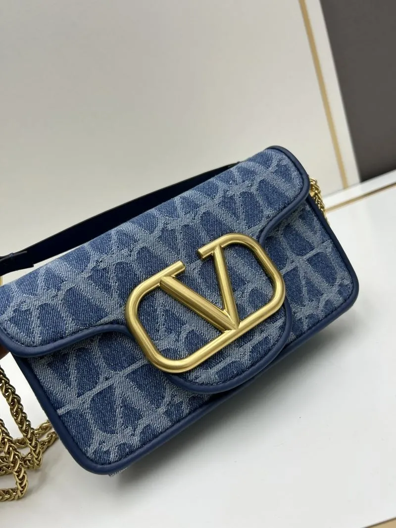 Valentino Blue Denim Chain Crossbody Bag 688 - Image 3