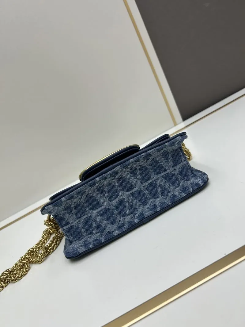 Valentino Blue Denim Chain Crossbody Bag 688 - Image 4