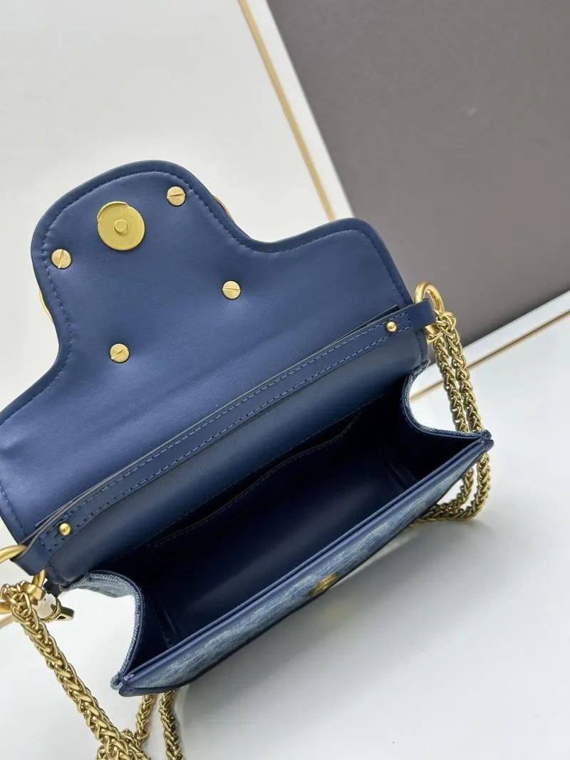 Valentino Blue Denim Chain Crossbody Bag 688 - Image 6