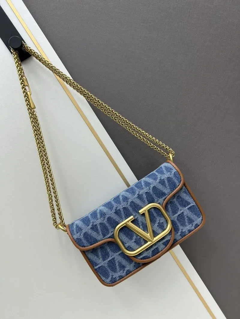Alternative view of Valentino Blue Denim Chain Crossbody Bag 8116