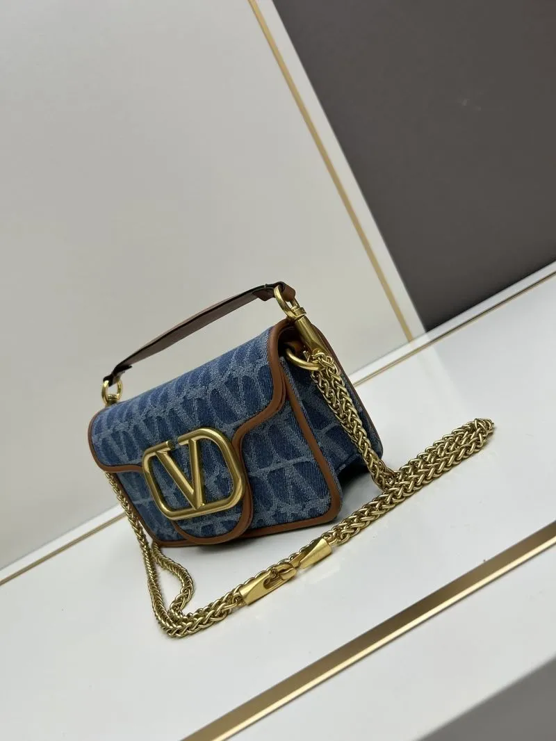 Valentino Blue Denim Chain Crossbody Bag 8116 - Image 3