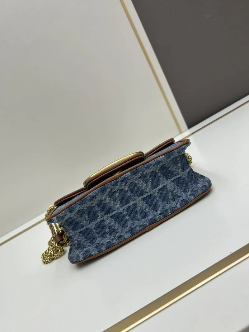 Valentino Blue Denim Chain Crossbody Bag 8116 - Image 6