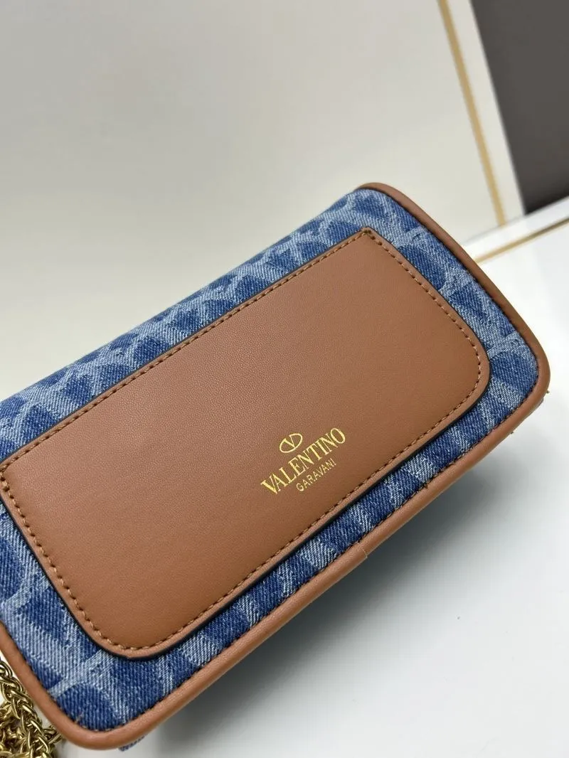 Valentino Blue Denim Chain Crossbody Bag 8116 - Image 7