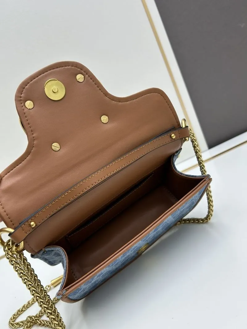 Valentino Blue Denim Chain Crossbody Bag 8116 - Image 8