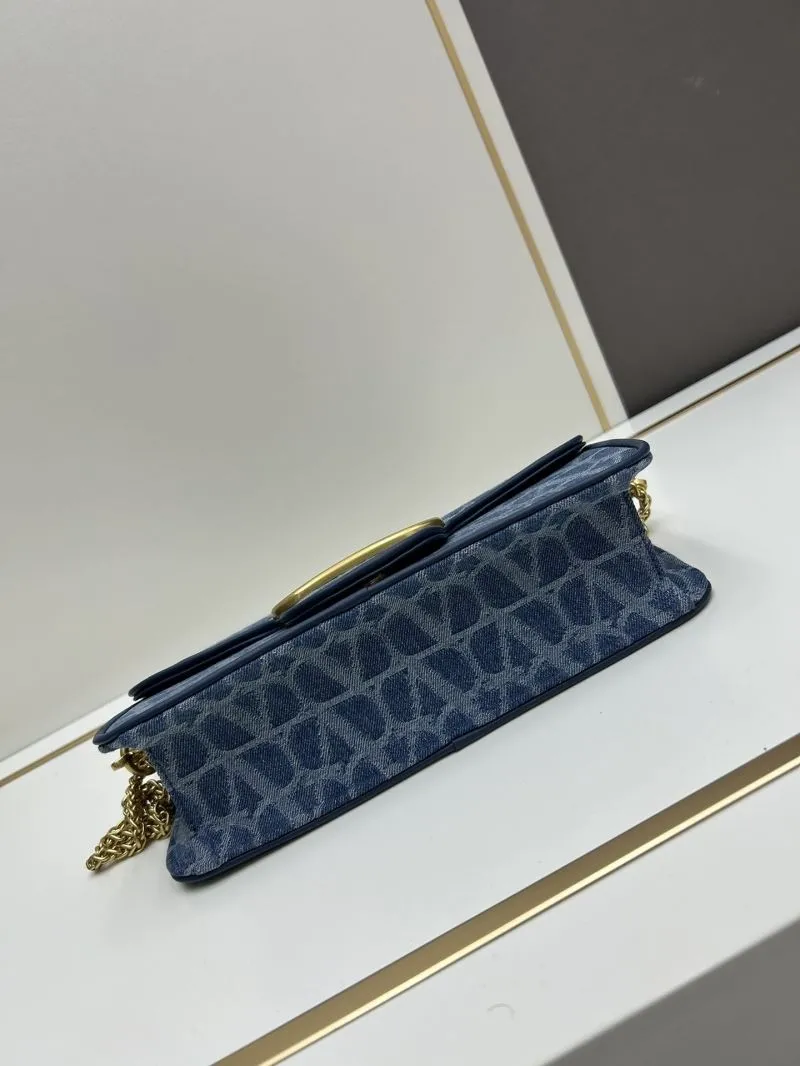 Valentino Blue Denim Satchel Bag 8117 - Image 4