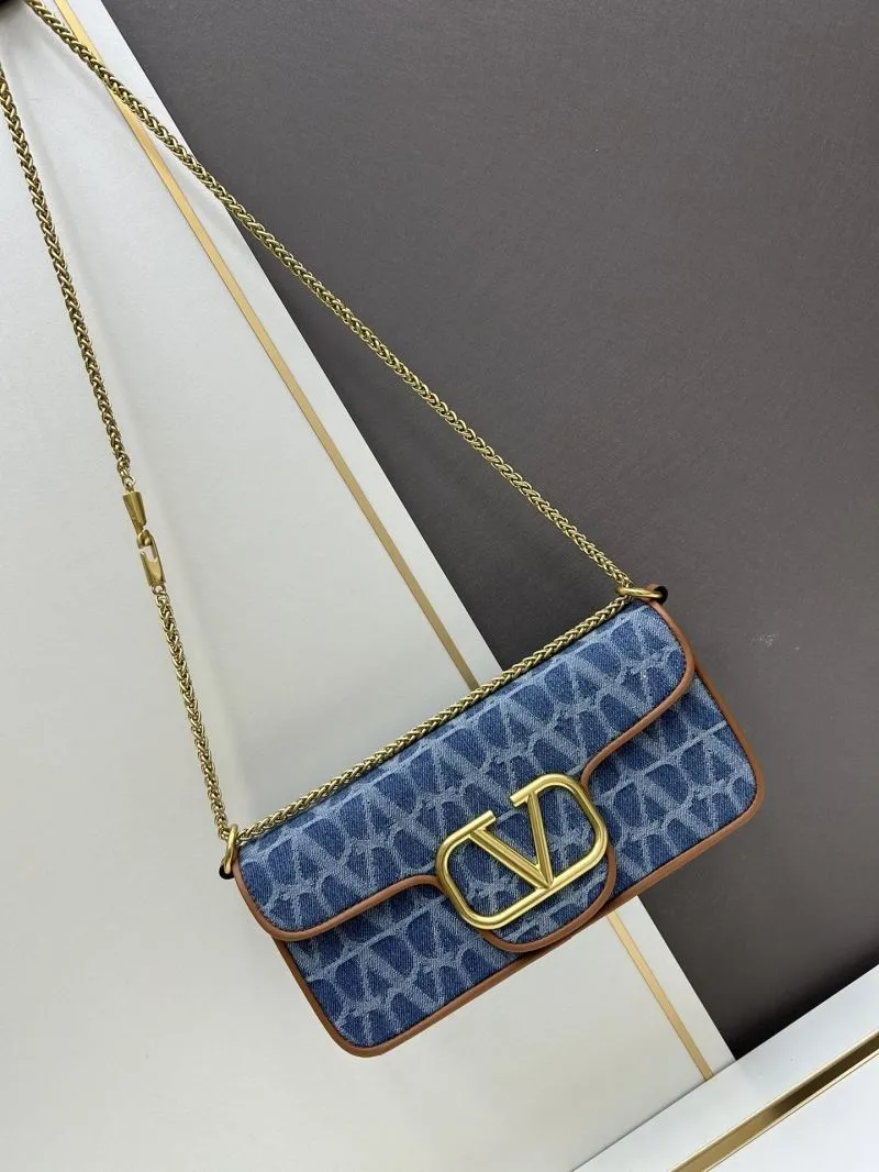 Alternative view of Valentino Blue Denim Chain Shoulder Bag 8117
