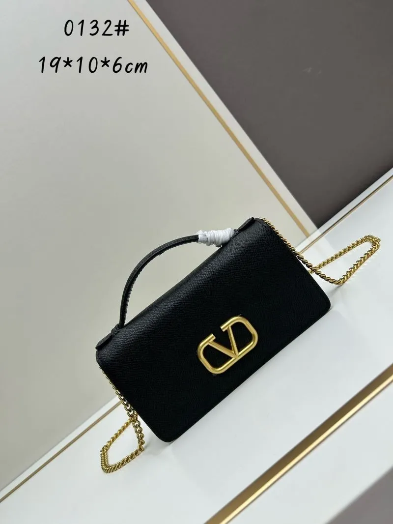 Valentino Black Chain Satchel Bag 0132