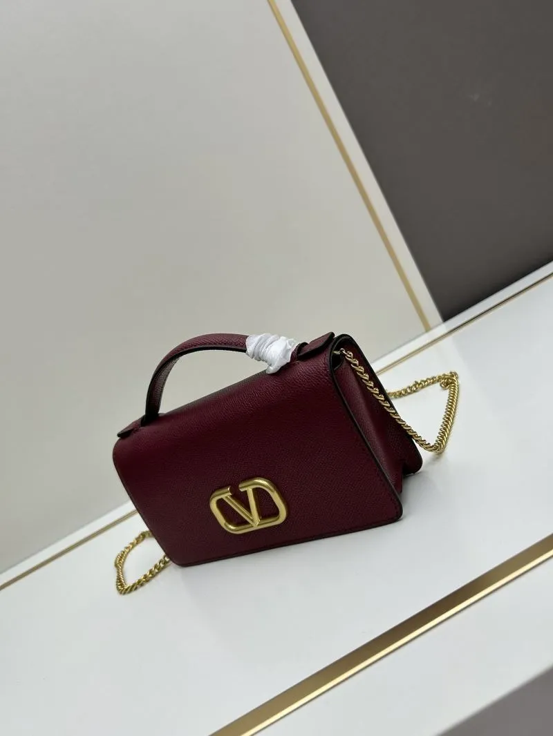 Alternative view of Valentino Burgundy Leather Chain Satchel Bag 0132