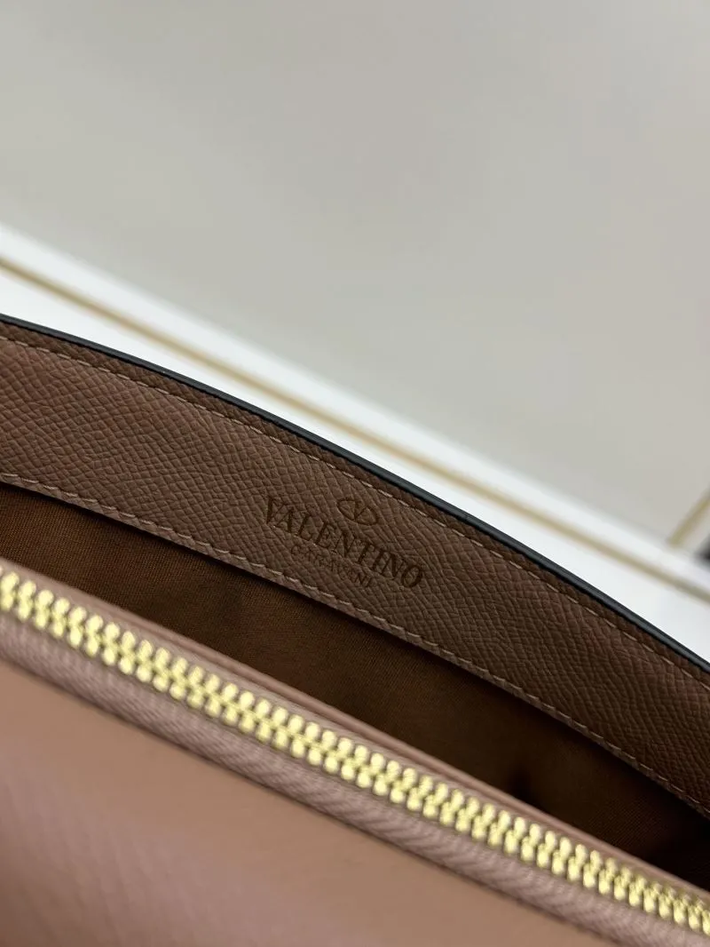 Valentino Light Brown V Logo Chain Crossbody Bag - Image 8