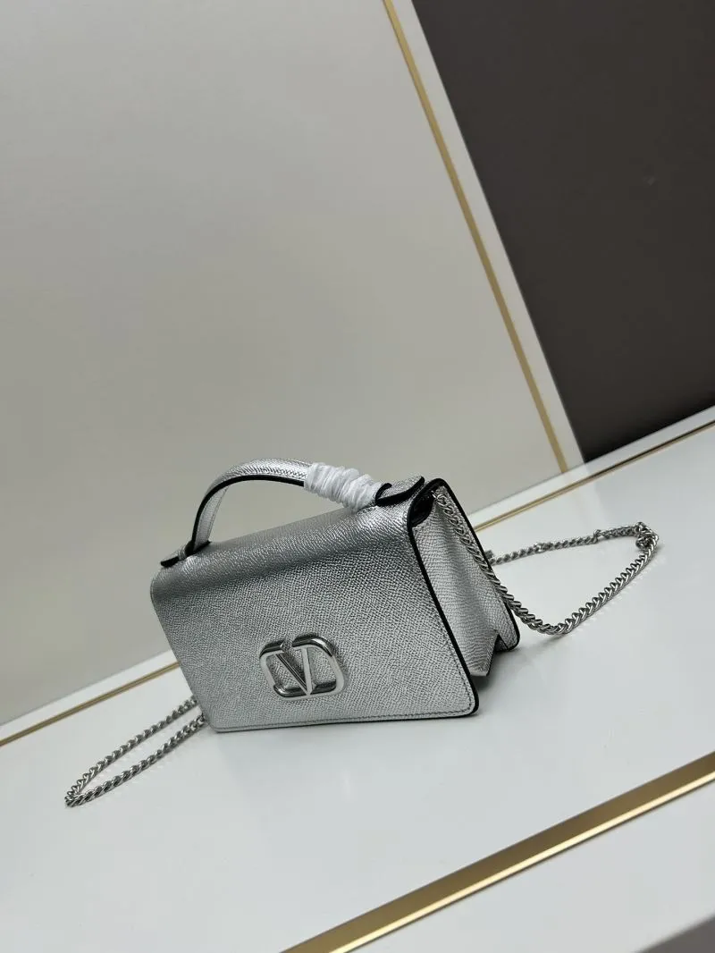 Alternative view of Valentino Silver 0132 Chain Crossbody Satchel
