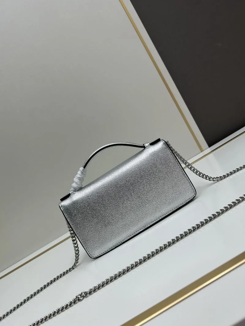 Valentino Silver 0132 Chain Crossbody Satchel - Image 3