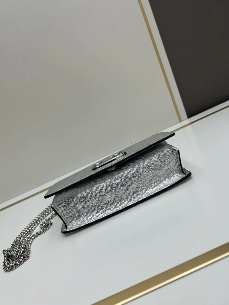 Valentino Silver 0132 Chain Crossbody Satchel - Image 5