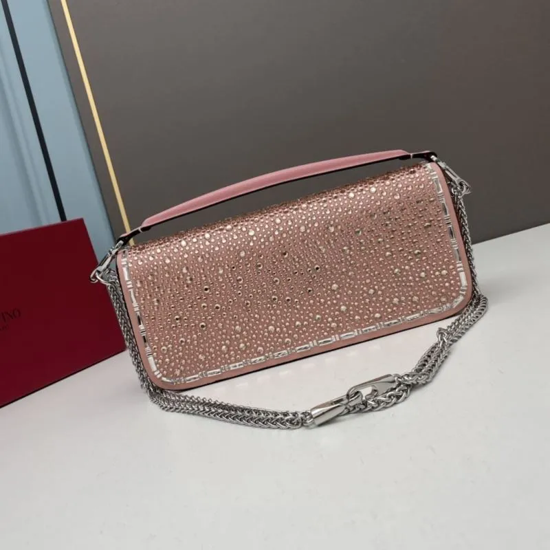Valentino Pink Rhinestone Satchel Bag 20229 27cm - Image 3