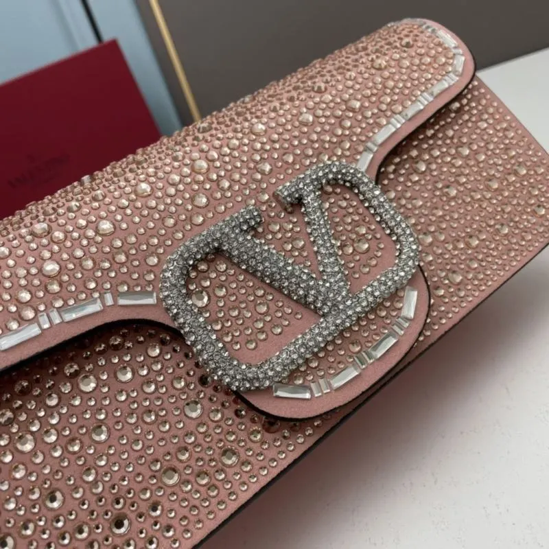 Valentino Pink Rhinestone Satchel Bag 20229 27cm - Image 4