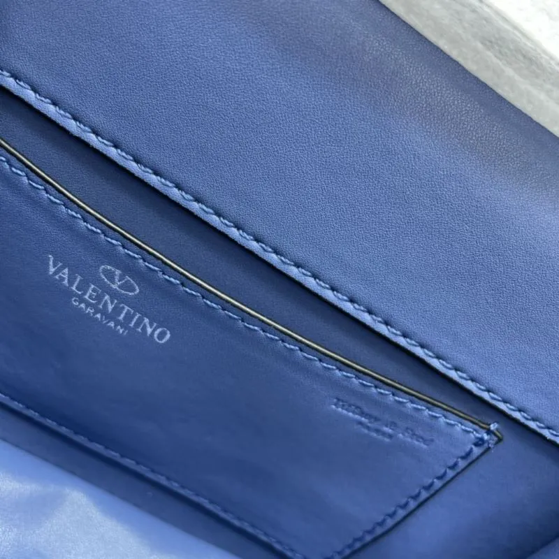 Valentino Blue Crystal Chain Satchel Bag 705 - Image 7