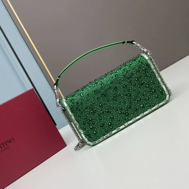 Alternative view of Valentino Green Crystal Satchel Bag 706