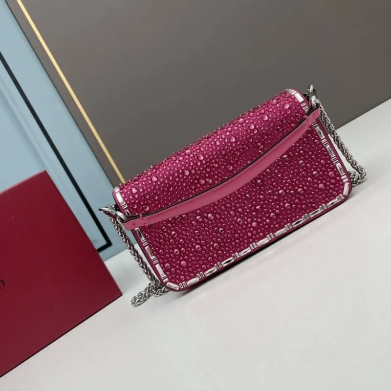 Alternative view of Valentino Pink Crystal Crossbody Satchel Bag 707
