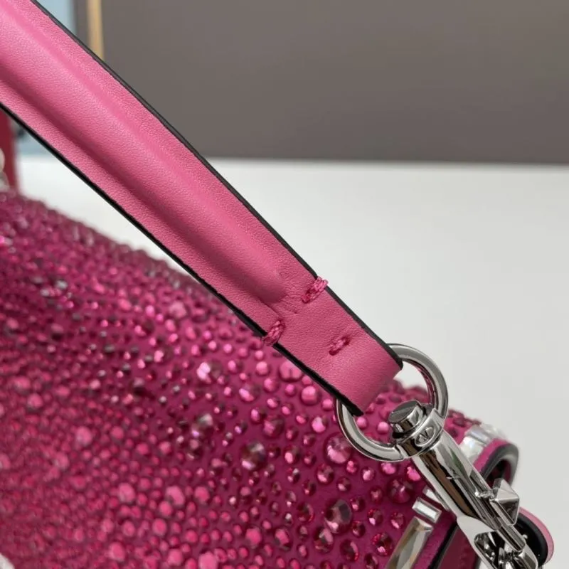 Valentino Pink Crystal Crossbody Satchel Bag 707 - Image 5