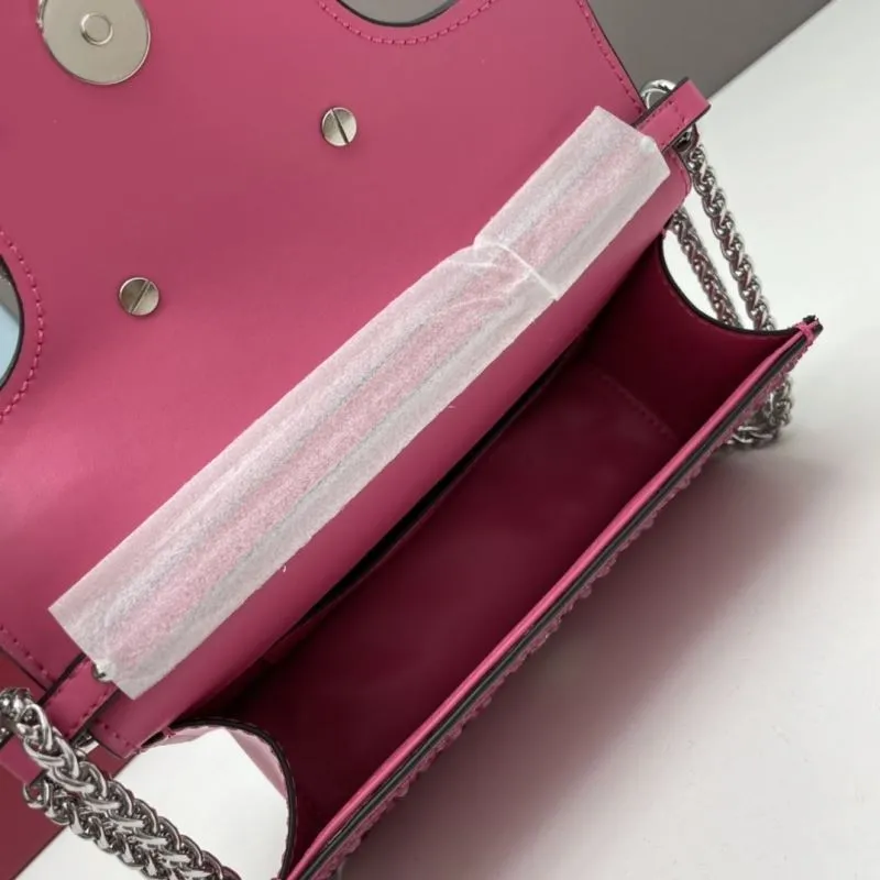 Valentino Pink Crystal Crossbody Satchel Bag 707 - Image 6