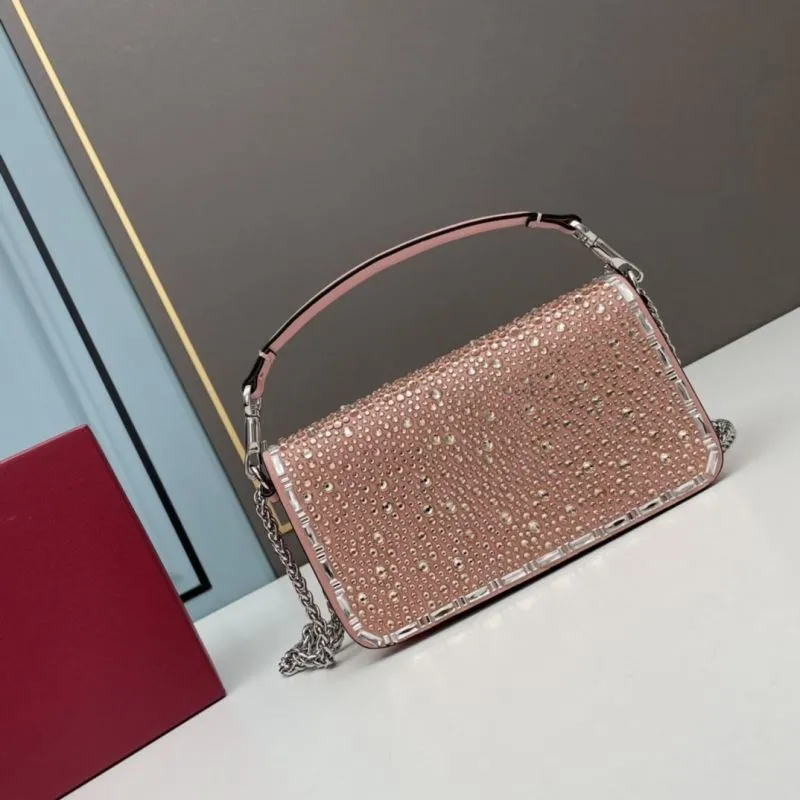 Alternative view of Valentino Pink Crystal Embellished Chain Satchel Bag