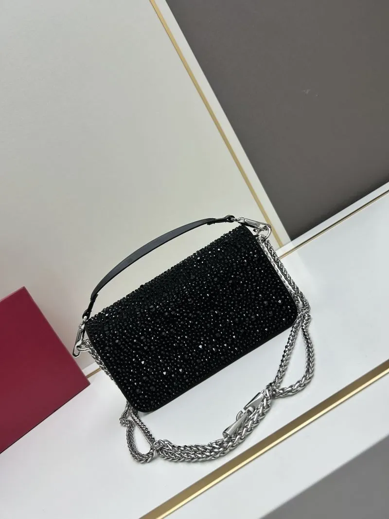 Alternative view of Valentino Black Crystal Satchel Bag 712