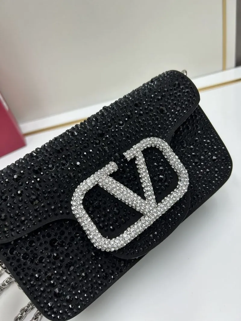 Valentino Black Crystal Satchel Bag 712 - Image 3