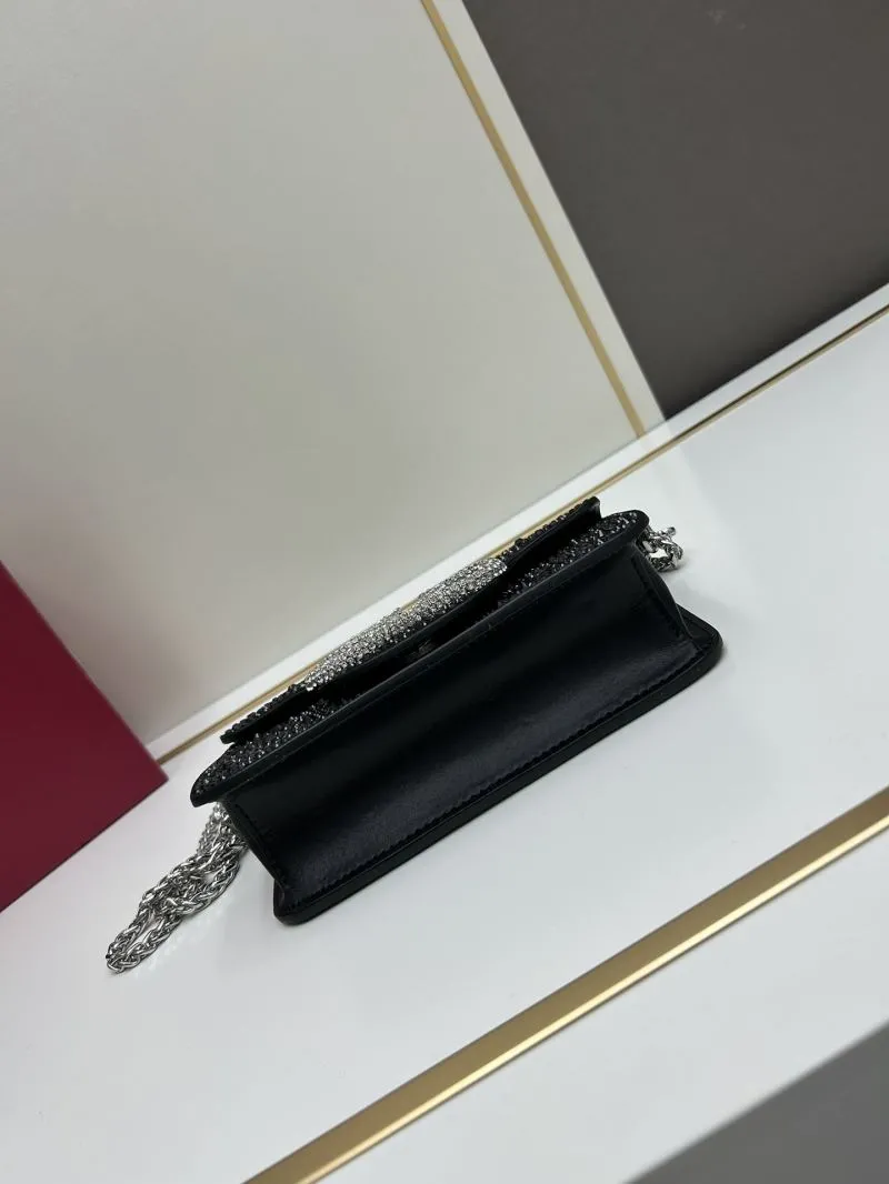 Valentino Black Crystal Satchel Bag 712 - Image 4