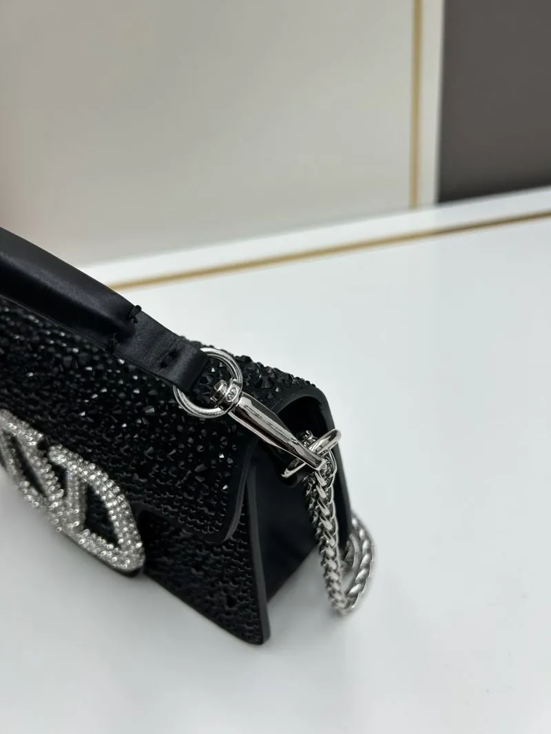 Valentino Black Crystal Satchel Bag 712 - Image 5