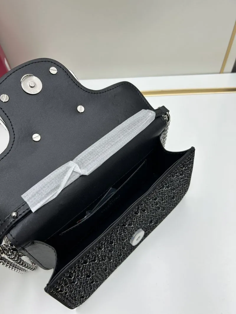 Valentino Black Crystal Satchel Bag 712 - Image 6