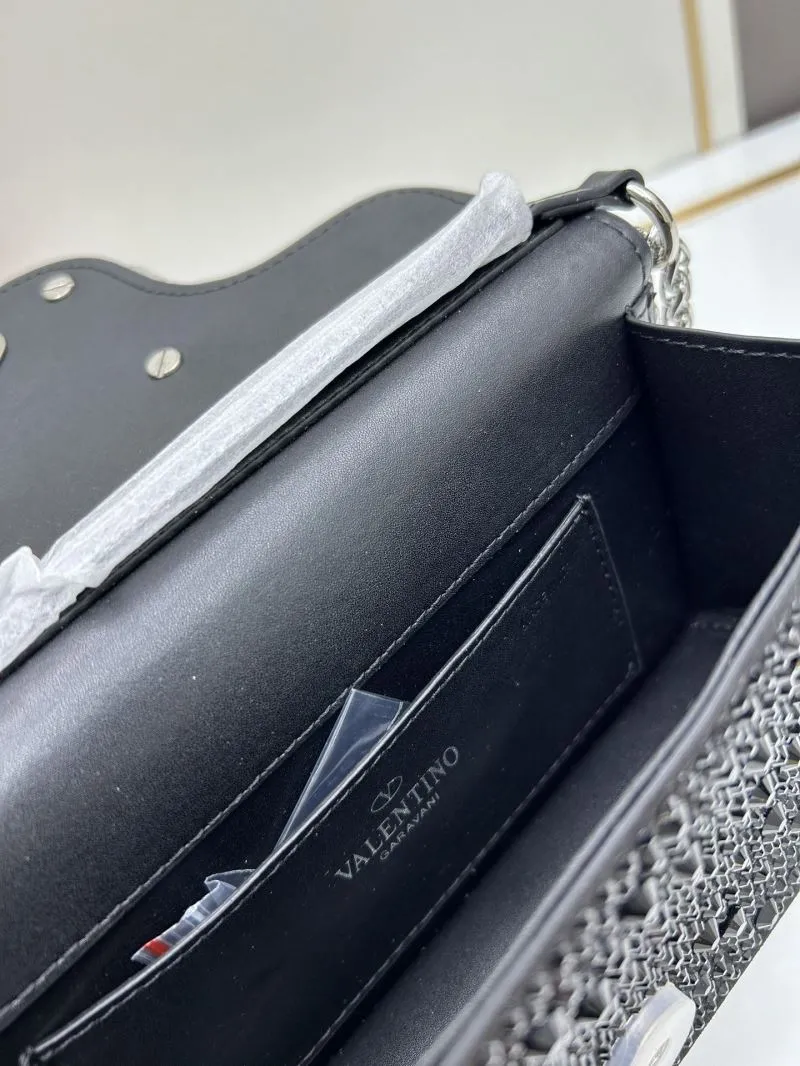 Valentino Black Crystal Satchel Bag 712 - Image 7