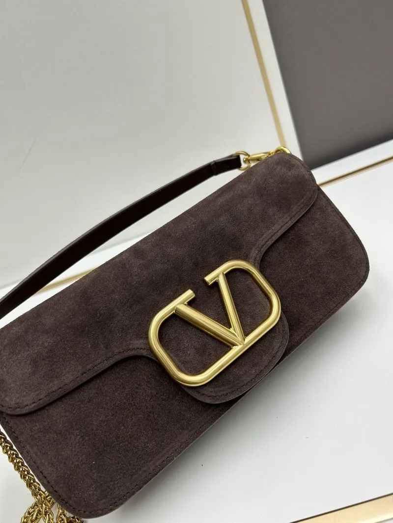 Alternative view of Valentino Brown Suede Chain Satchel Bag 20258