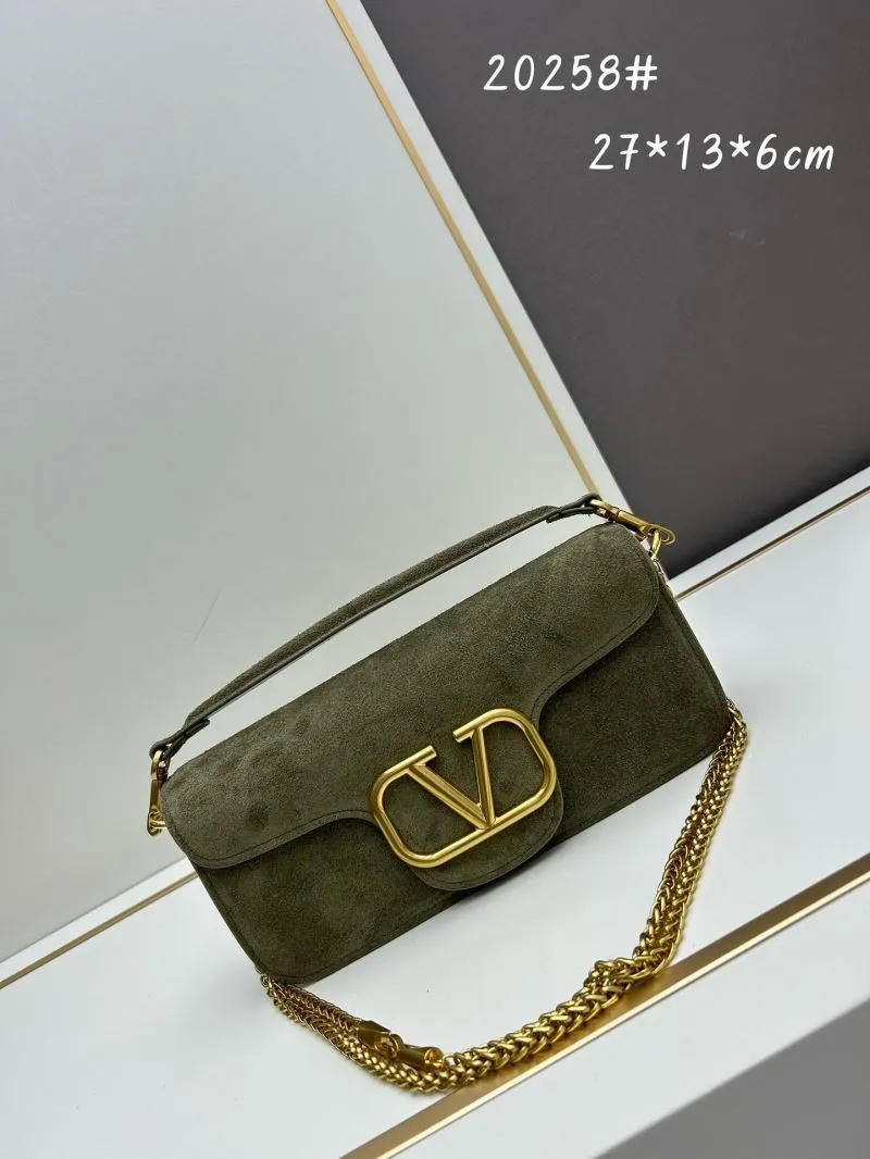 Valentino Olive Green Suede Satchel Bag 20258