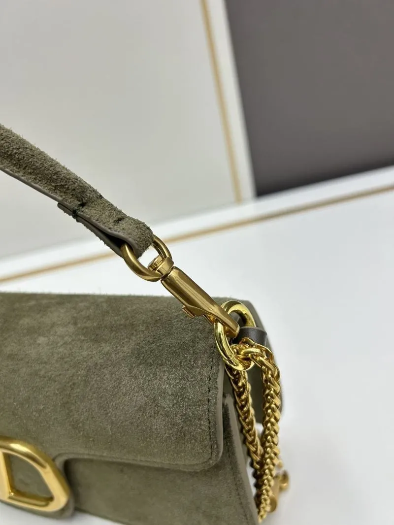 Valentino Olive Green Suede Satchel Bag 20258 - Image 3