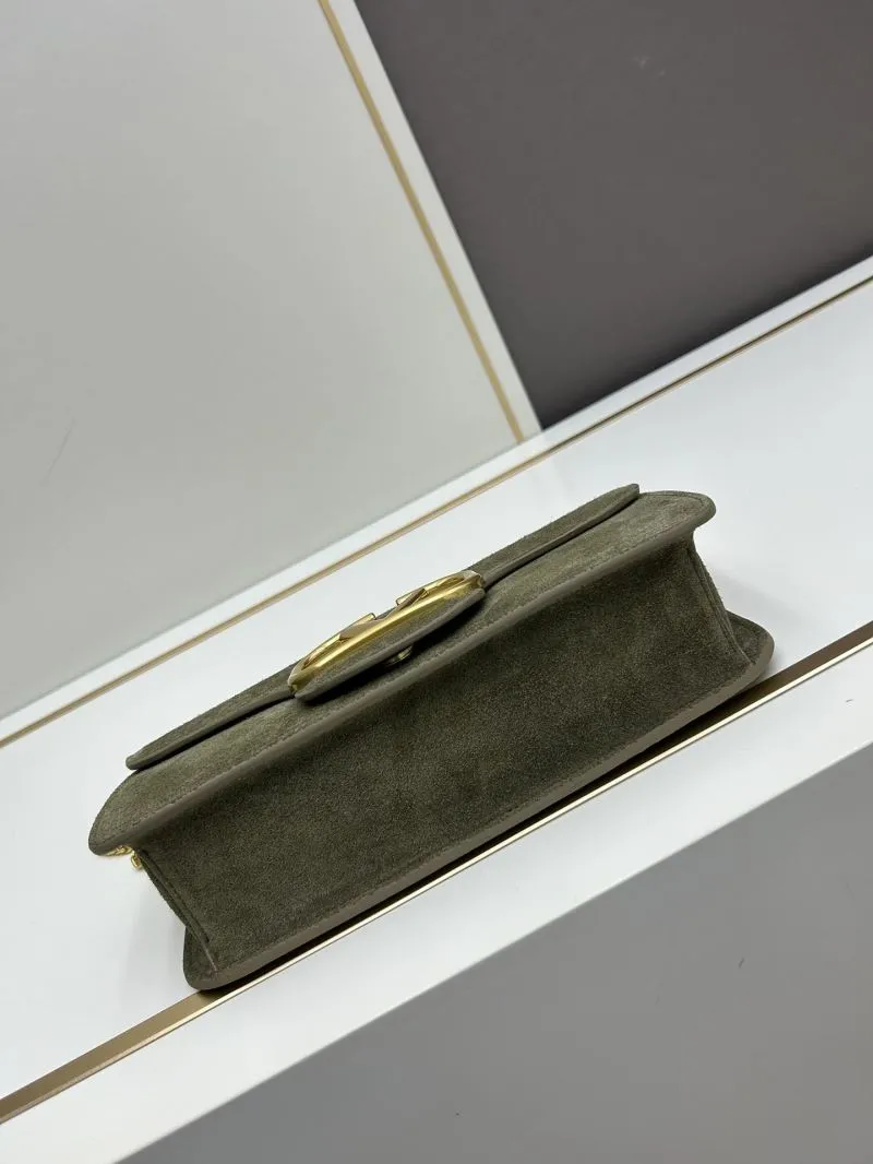 Valentino Olive Green Suede Satchel Bag 20258 - Image 4