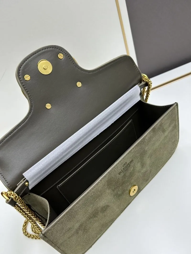 Valentino Olive Green Suede Satchel Bag 20258 - Image 5
