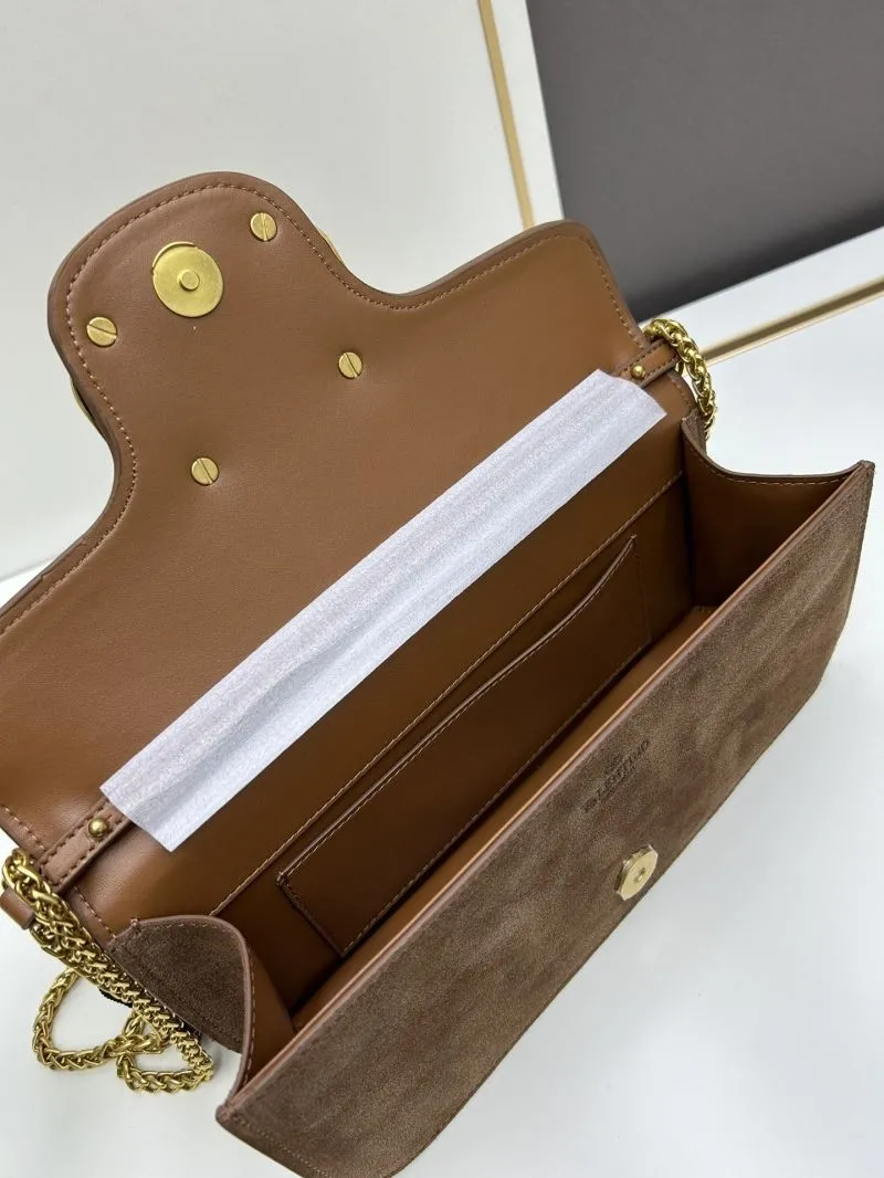 Valentino Brown Suede Satchel Bag 20258 - Image 5