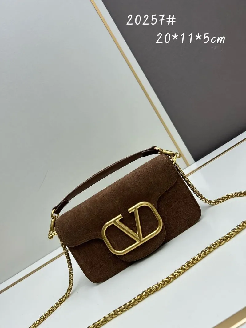 Valentino Brown Suede Crossbody Satchel Bag 20257