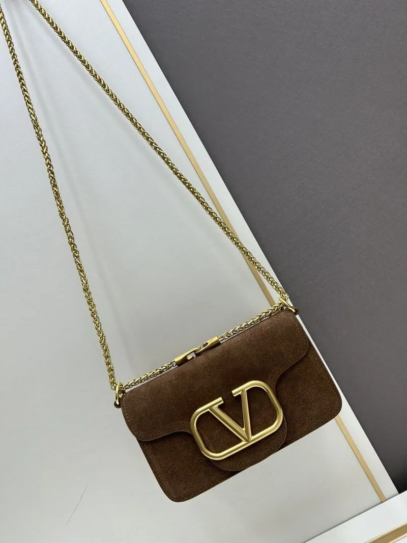 Alternative view of Valentino Brown Suede Crossbody Satchel Bag 20257